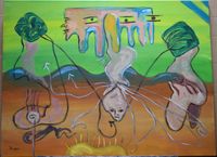 Paisatge amb onada m&agrave; + cosos-80x60-Oleo