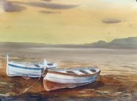 9-Parella de barques-41x30cm-Aquarel&middot;la-250&euro;